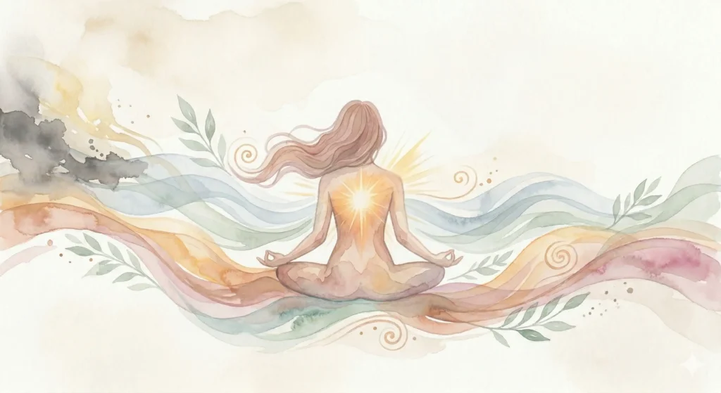 Representação de clareza emocional em aquarela